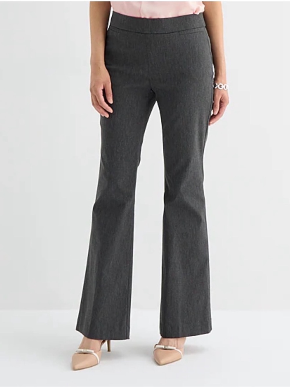 Charcoal Gray Women's Dress Flare Pants